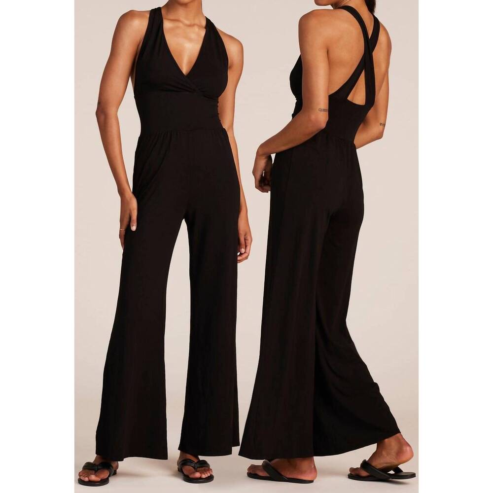 NEW BOBI wide leg jumpsuit in black